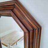 Octagonal wooden mirror from the 1980s.