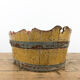 Antique cocked painted wooden bucket wash tub German Folk art