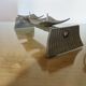 Large brutalist candlestick in the style of the Marolles workshops, raw steel.