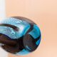 XL Murano glass vase - light blue and brown - mid-century vintage design table decoration - Italy 1970s