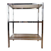 Stainless steel shelf and smoked glass