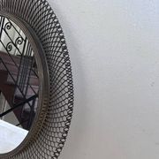 Italian sun mirror in golden mesh 1960 by Ponti