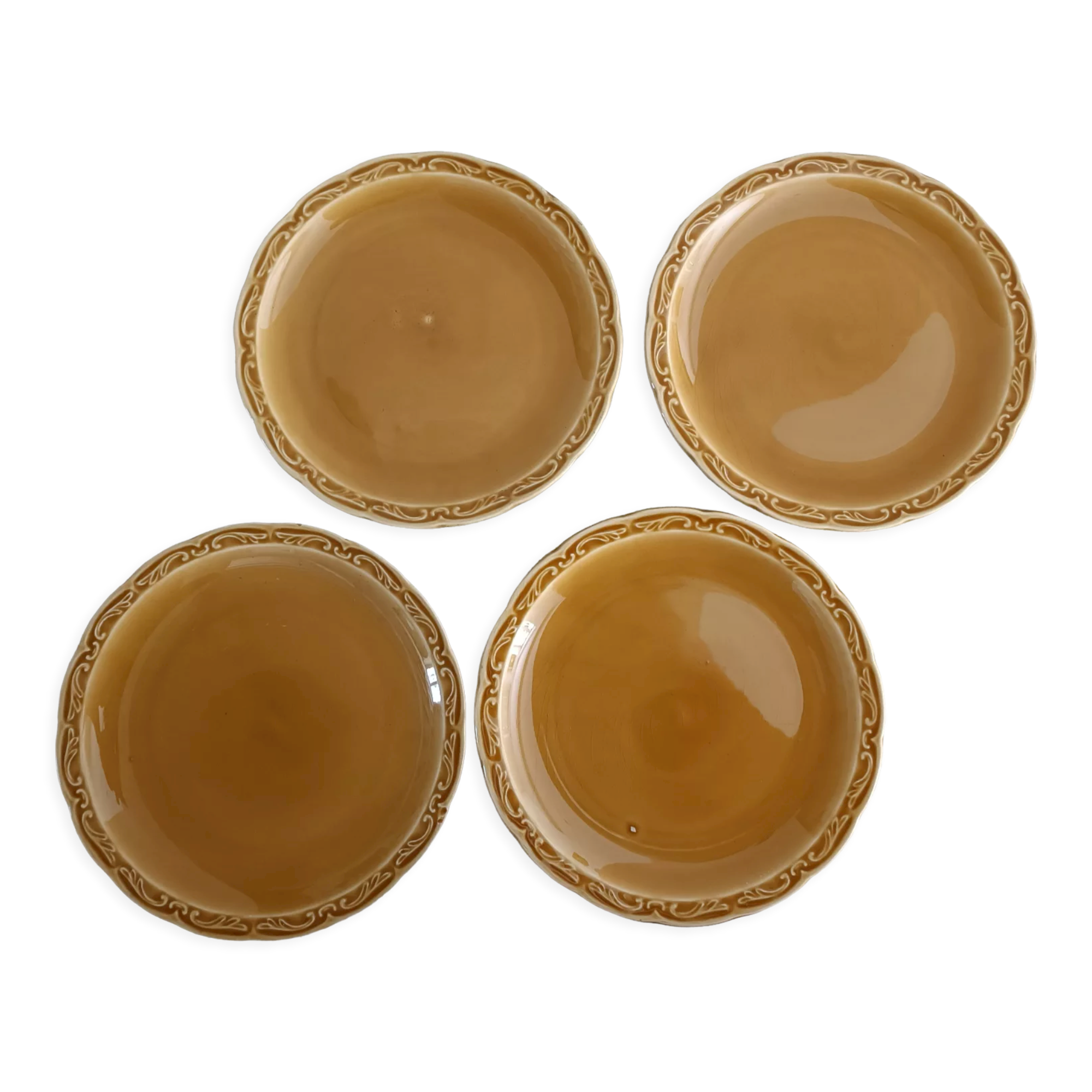 4 Sarreguemines earthenware plates