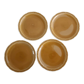 4 assiettes en barbotine Sarreguemines