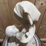 Buste italien en marbre Femme / Mère avec son enfant