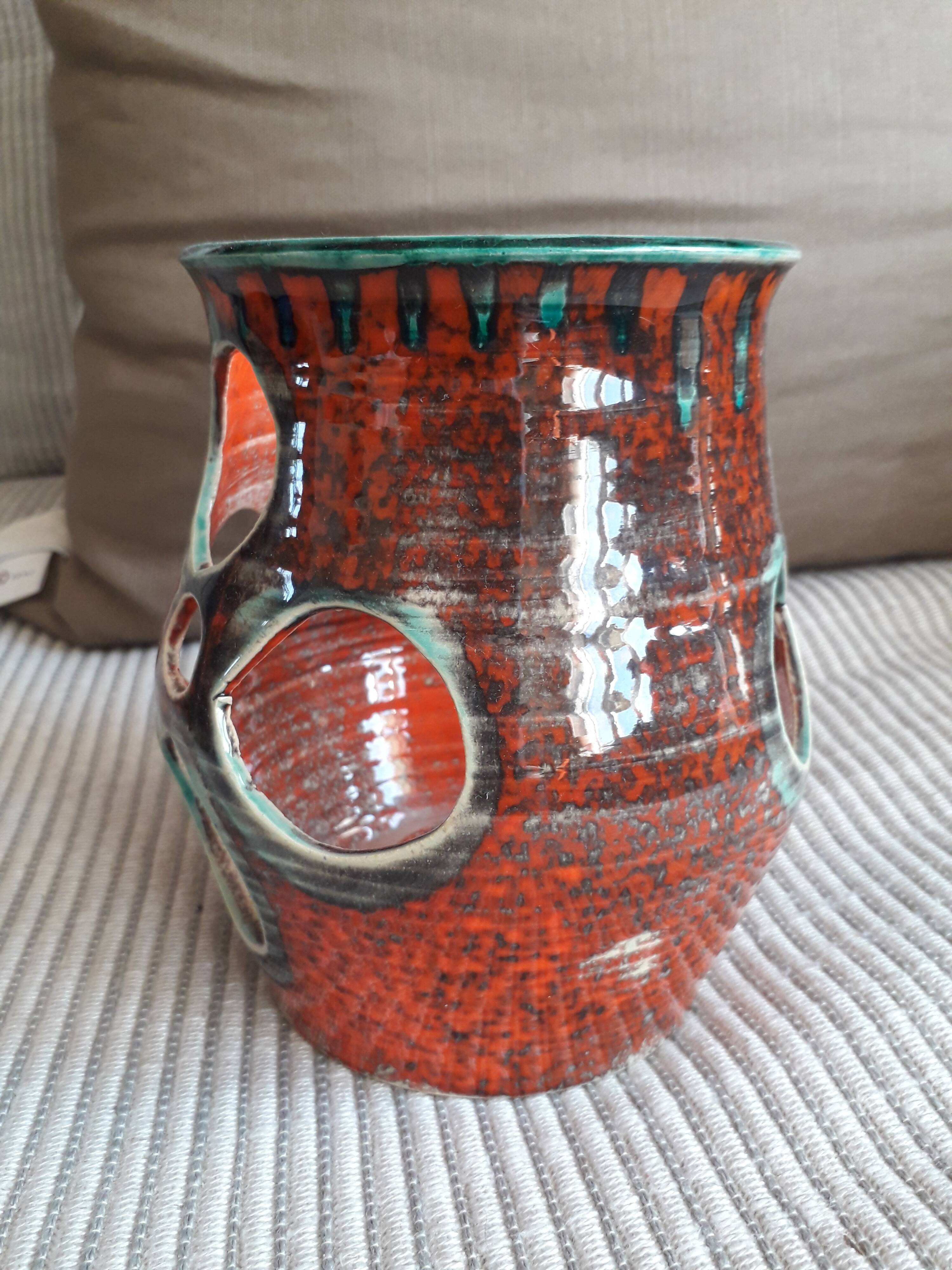 Very original vintage ceramic candle holder