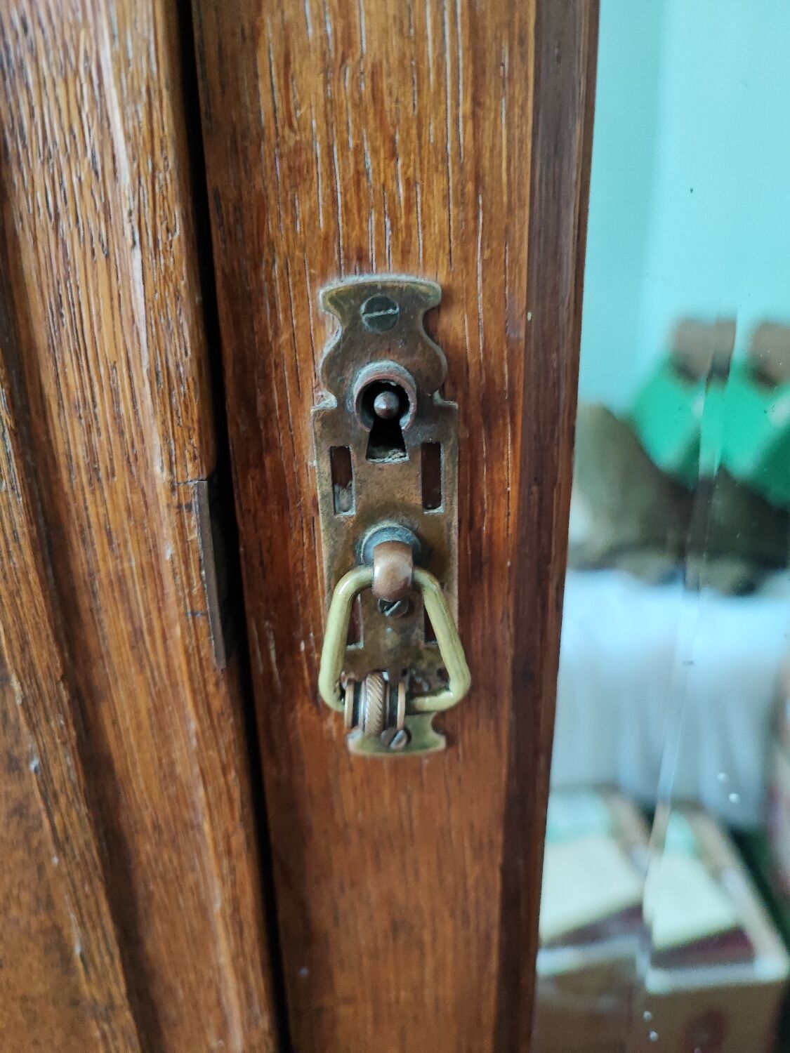 Vintage wardrobe with ice linen and wardrobe