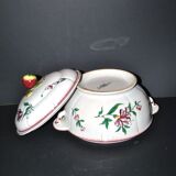 Antique hand-painted earthenware tureen from Vieux Strasbourg Sarreguemines