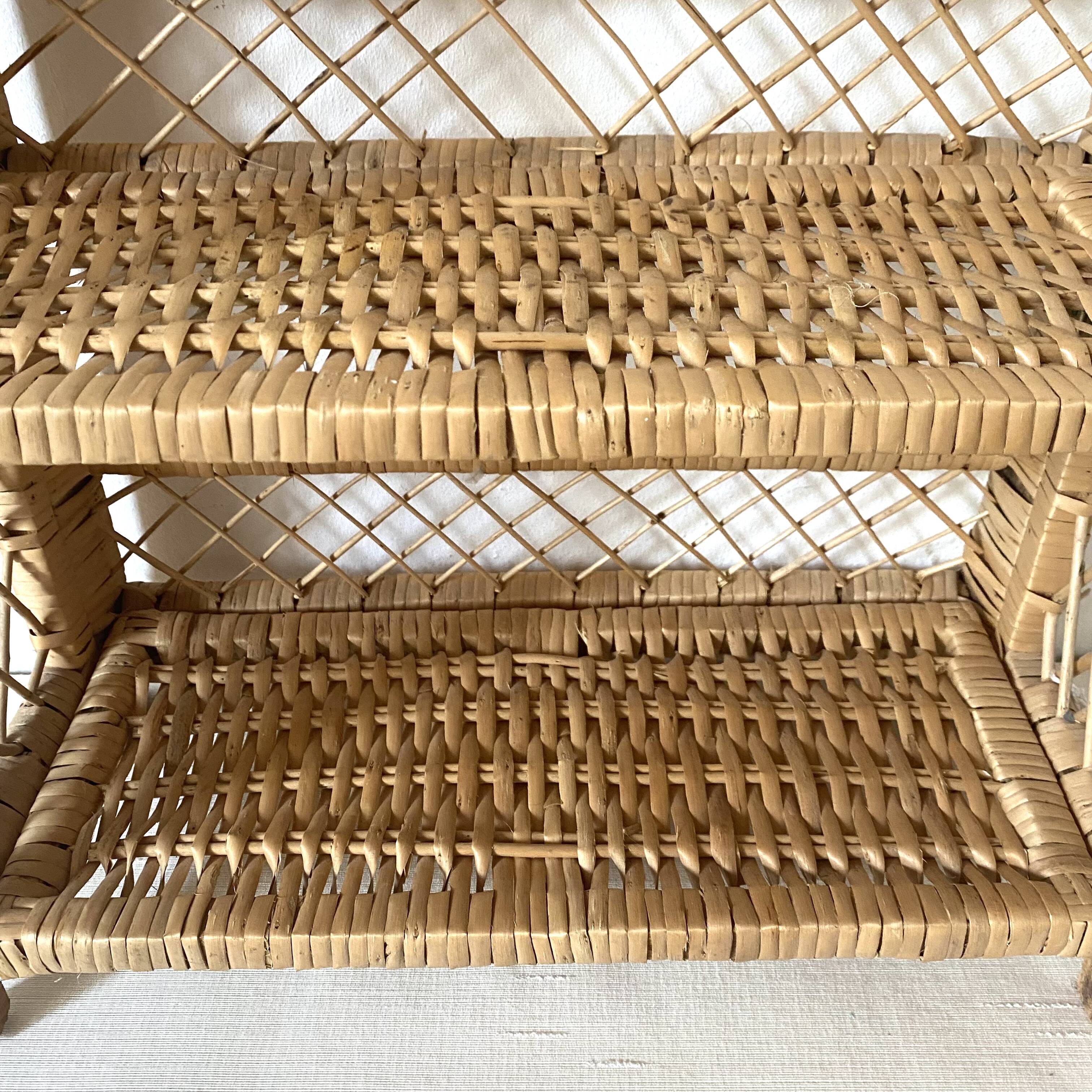 Vintage rattan shelf