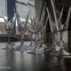Set of 10 vintage champagne flutes in chiseled crystal with flared drinking