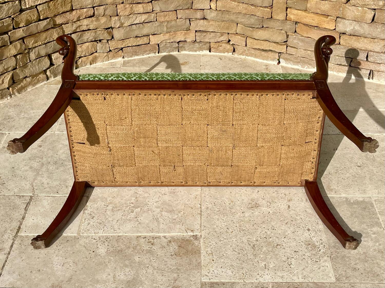 Empire Style Mahogany Swan Neck Bench