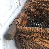 Harvest hood basket wood and wicker