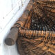 Harvest hood basket wood and wicker