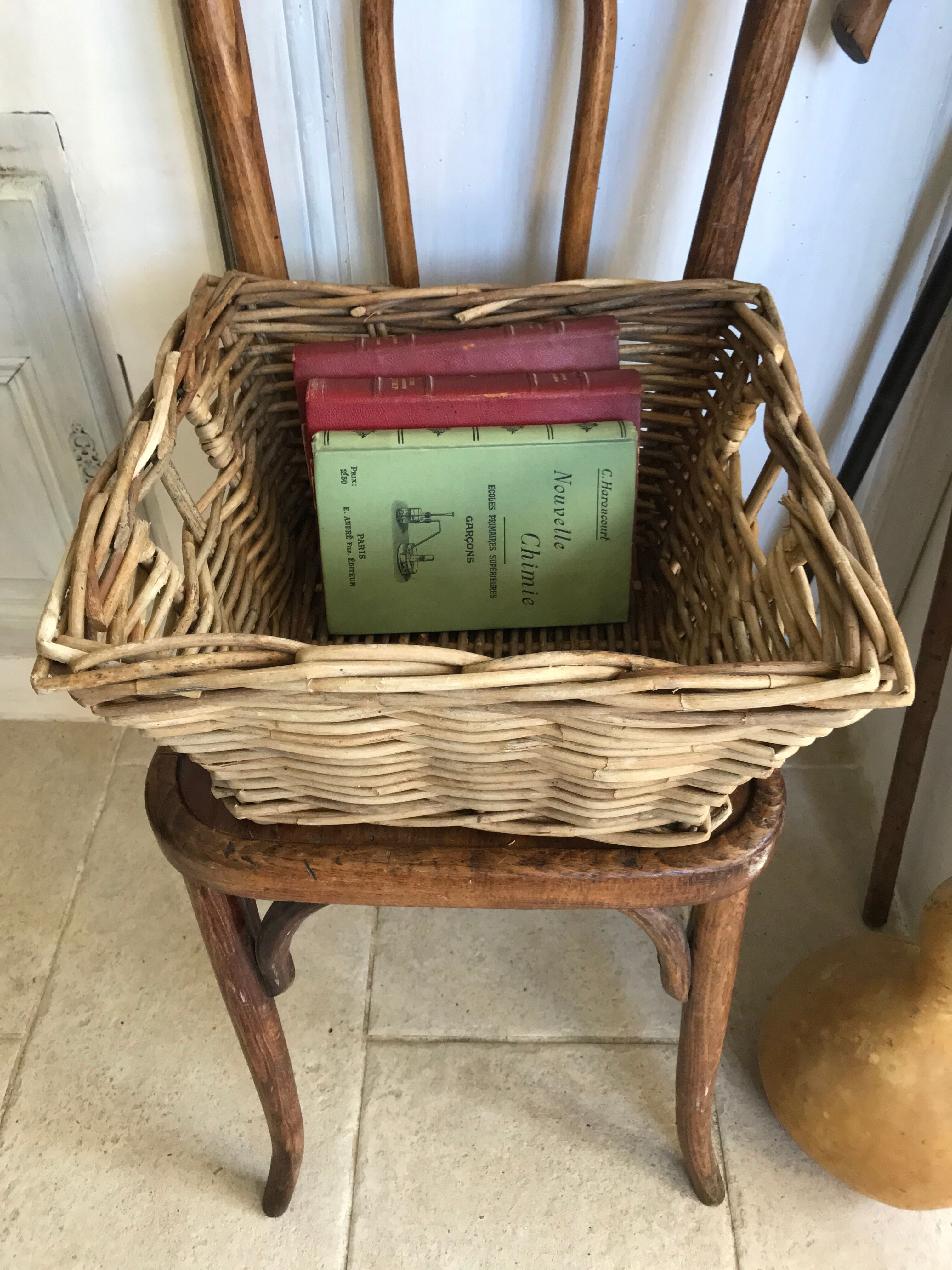 Vintage wicker square basket