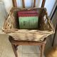 Vintage wicker square basket