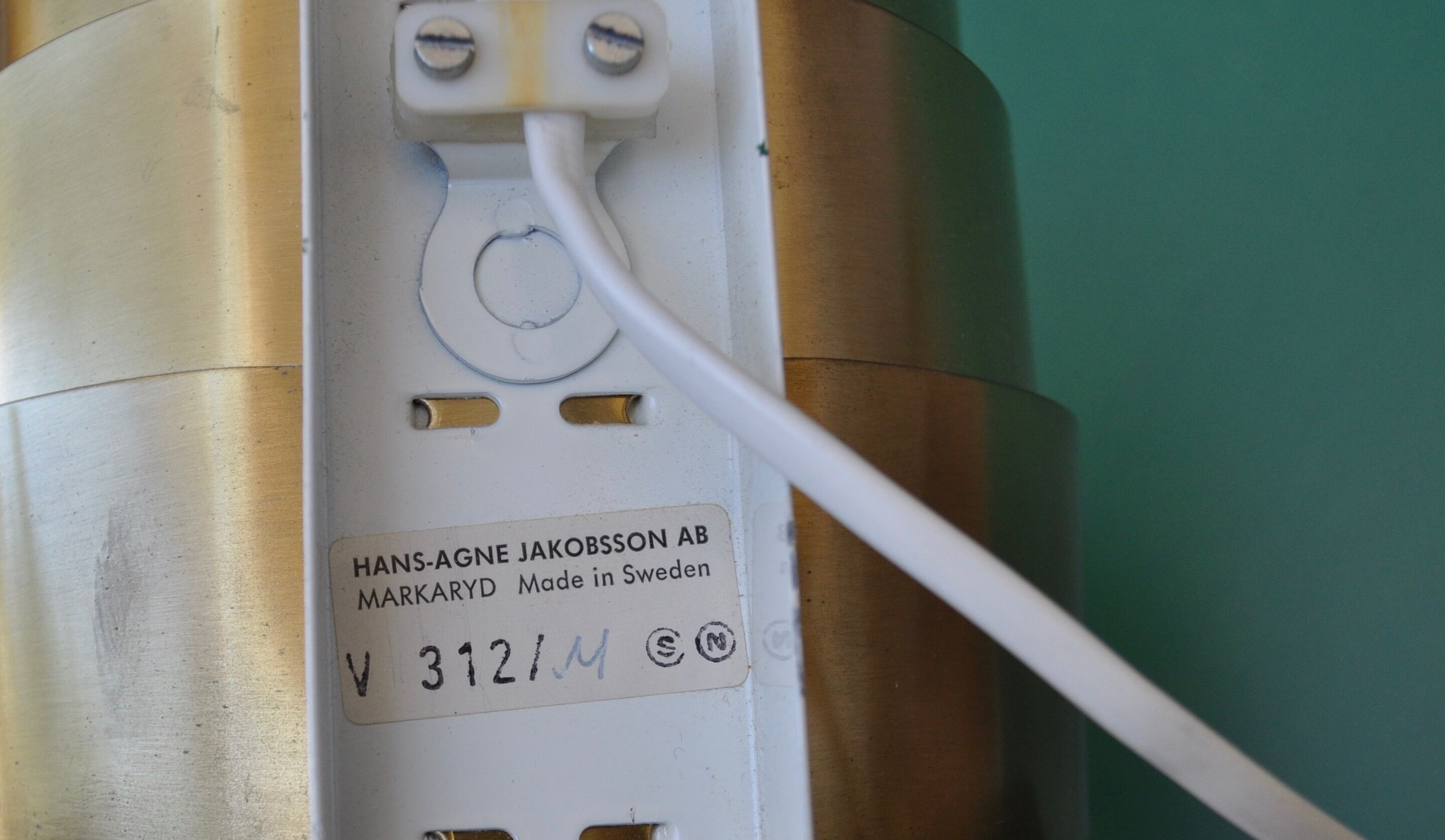 Brass wall lamp "V312" Hans-Agne Jakobsson Sweden 1960's