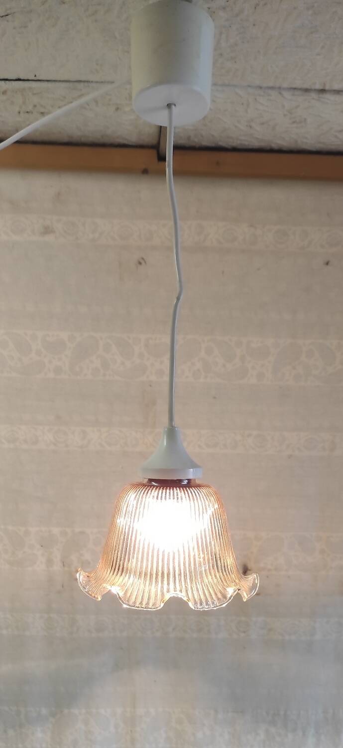 Smoked glass portable lamp - mid 20th century.