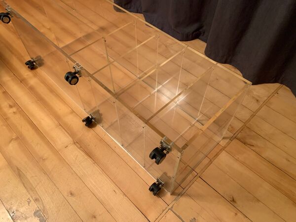 Lucite mobile table, audio, 1970s
