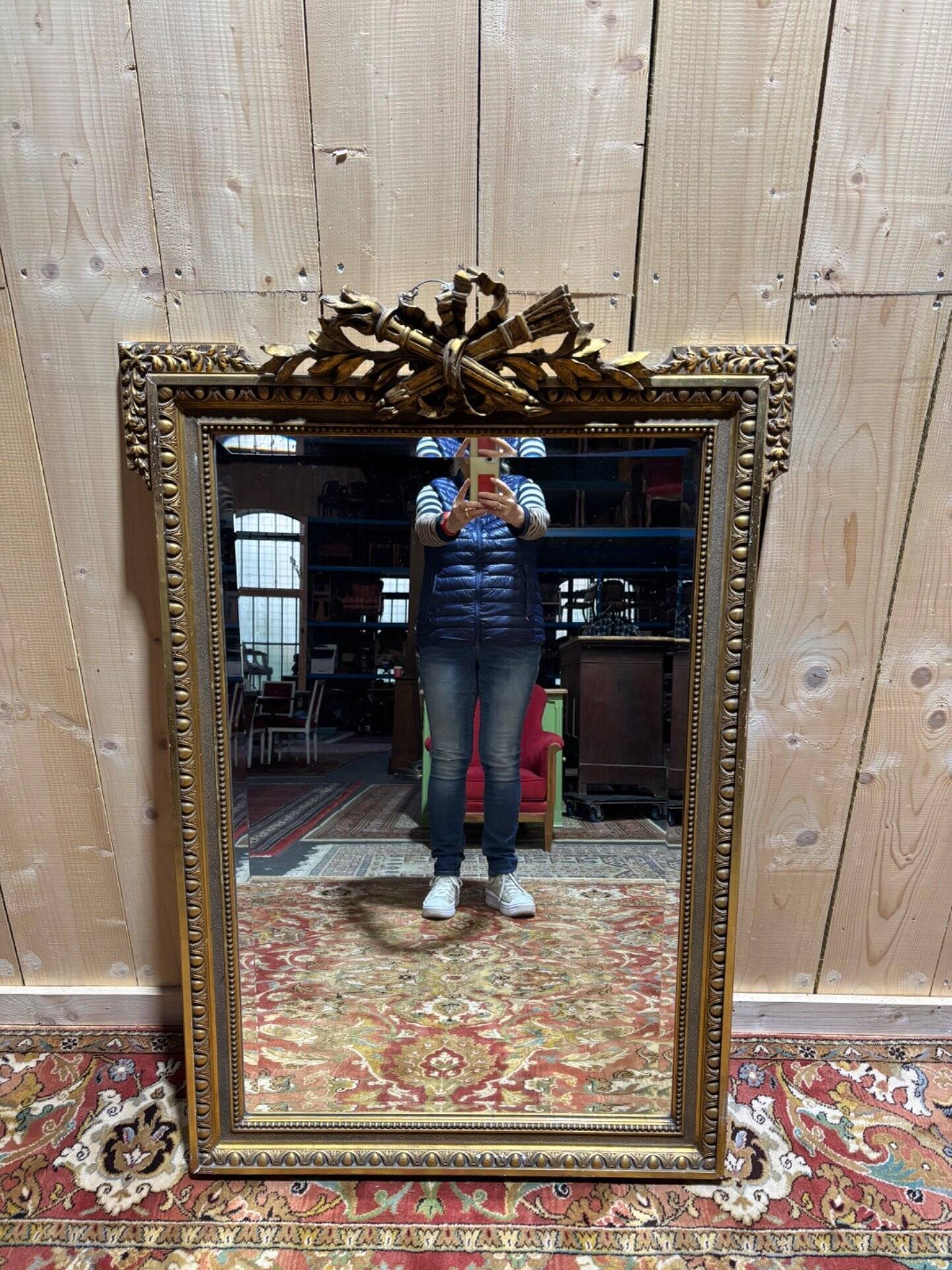 Louis XVI style rectangular mirror
