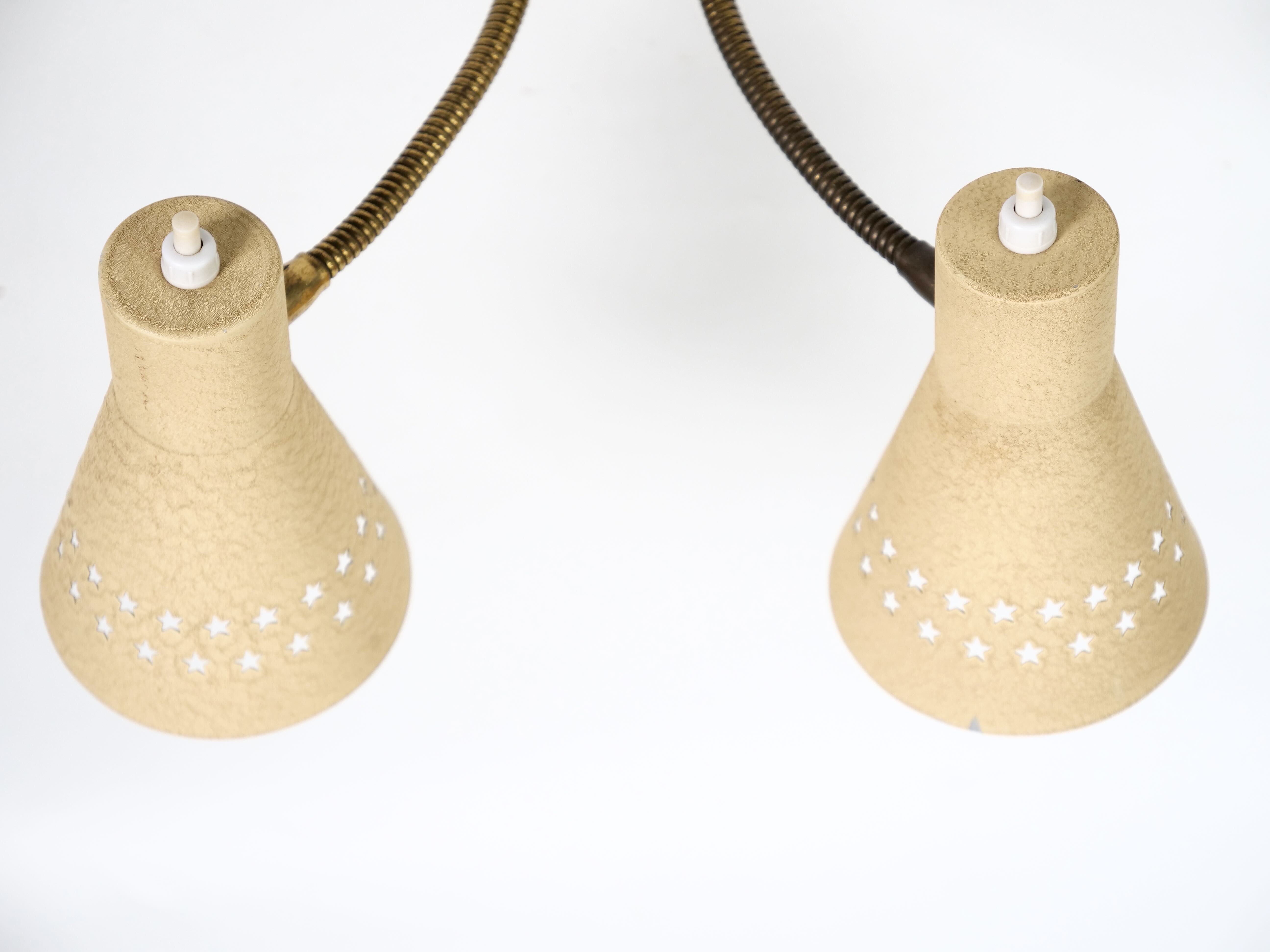 Italian wall lamp double flexible 1950