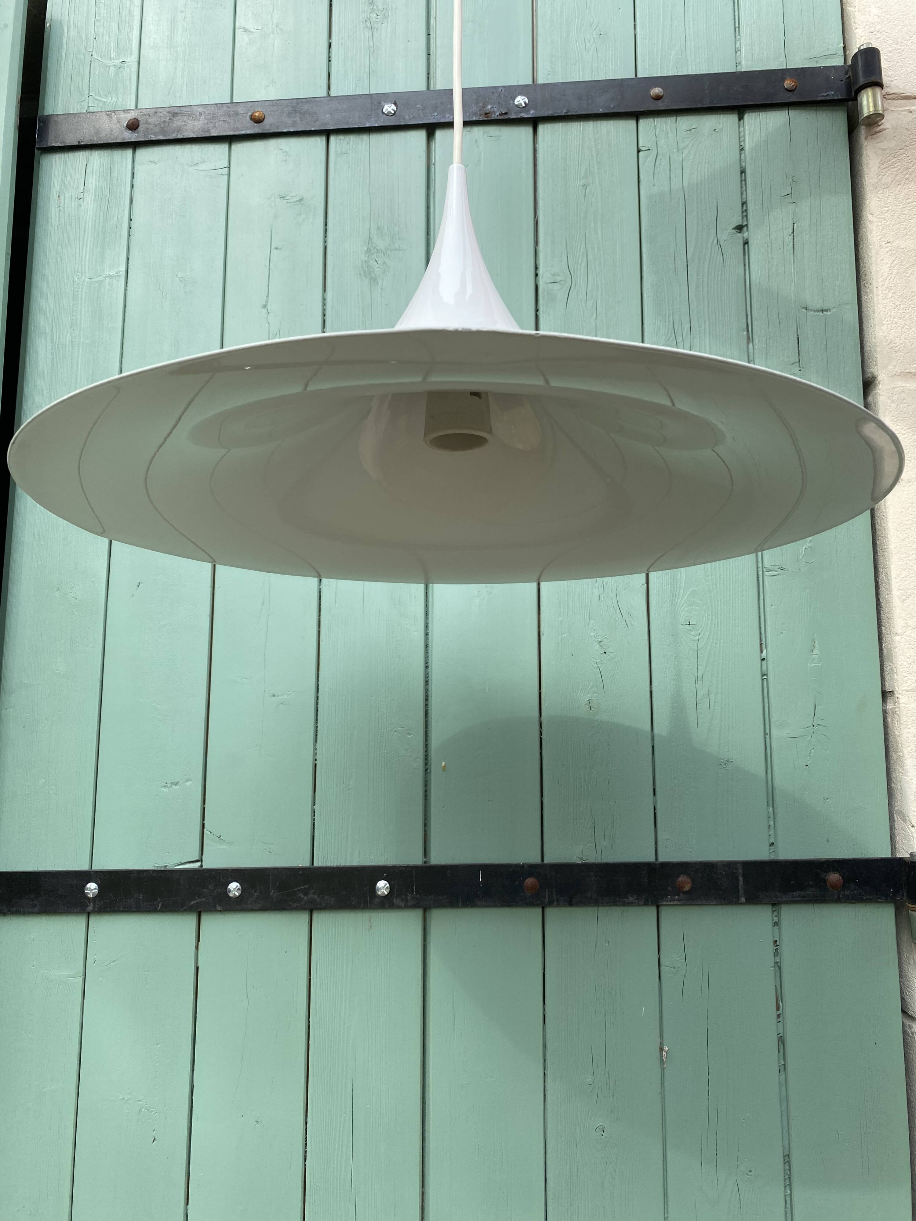White trumpet suspension, 1960s, Scandinavian design