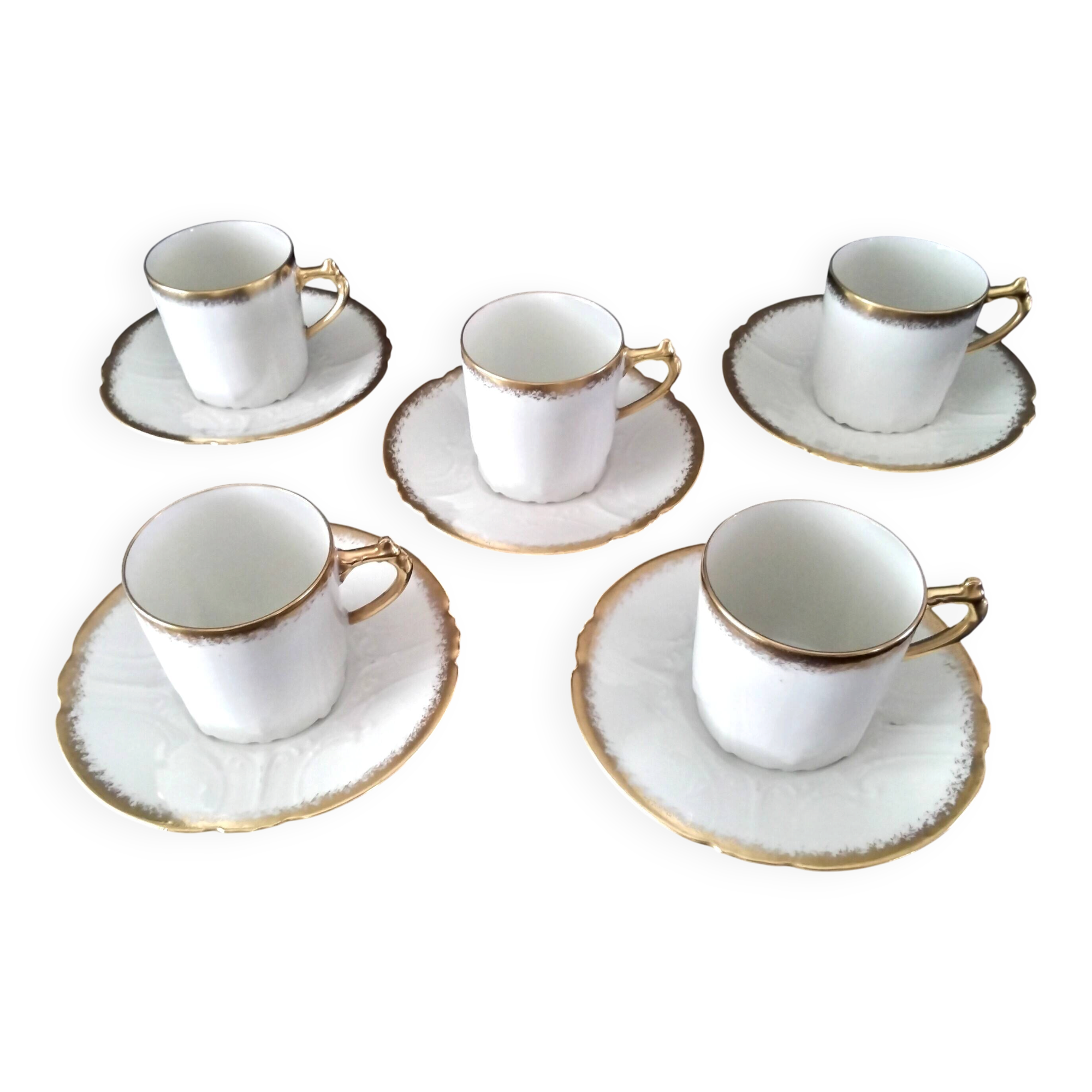 5 Limoges porcelain coffee cups