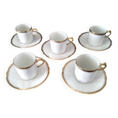 5 Limoges porcelain coffee cups