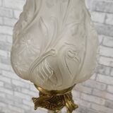 Cut crystal and bronze lamp