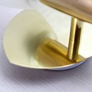 Pair of leola brass and glass wall lights, italy 1970