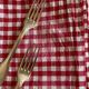 XXXL country tablecloth in poppy red gingham canvas