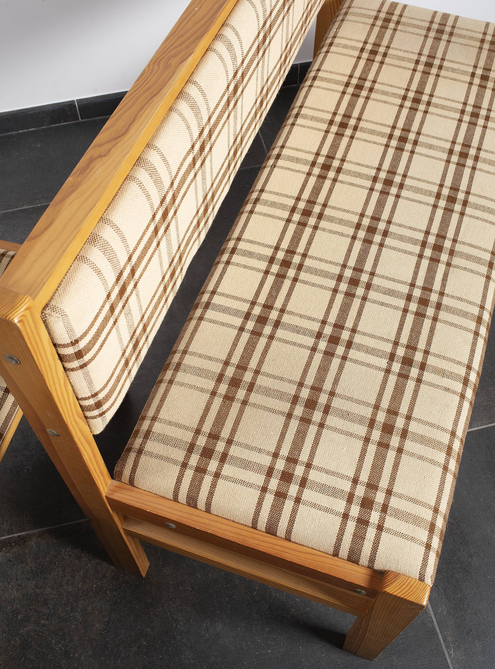 Pair of benches, corner benches, vintage