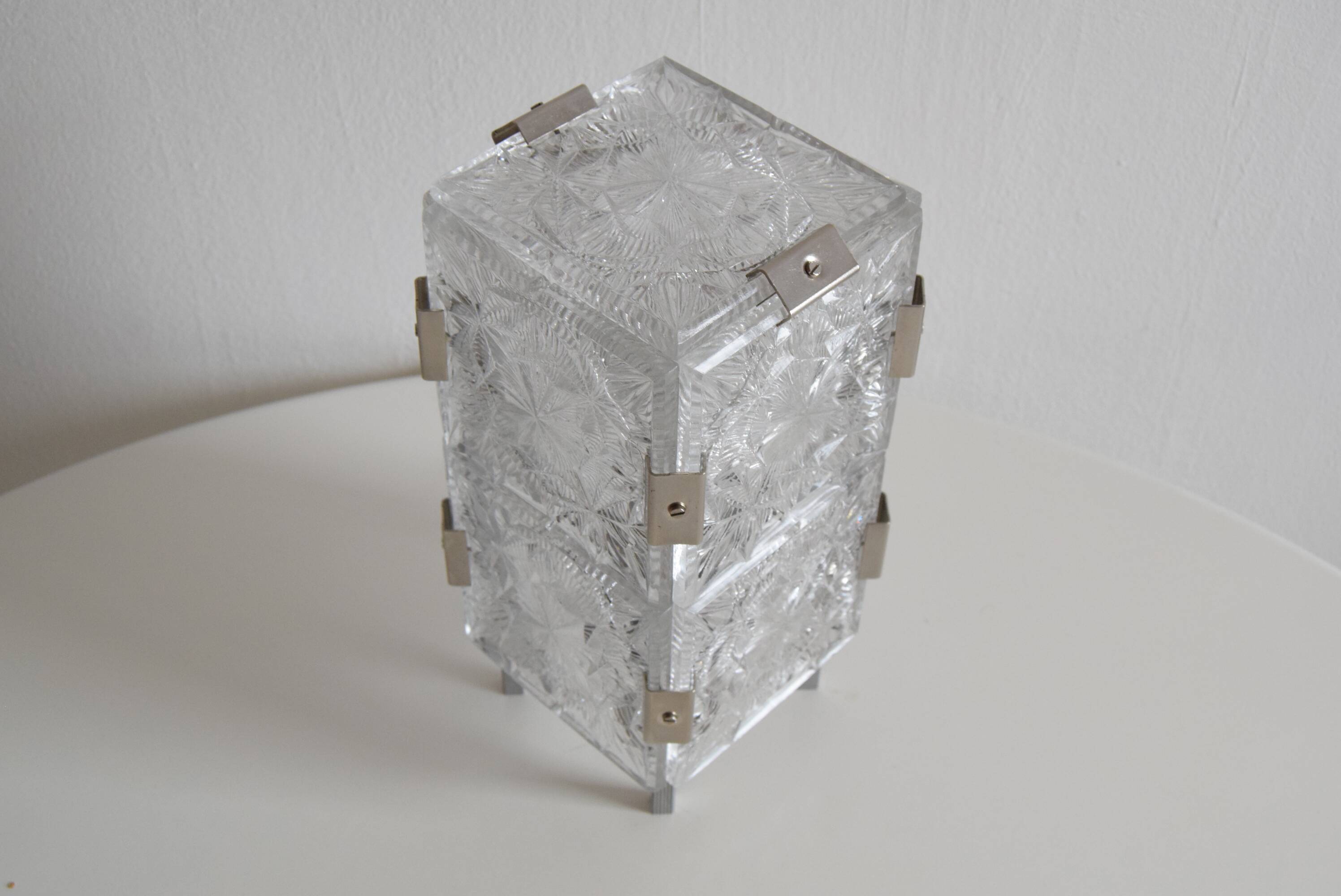 Vintage Glass  Table Lamp by Josef Hejtman for Kamenicky Senov,Czechoslovakia,1960's.