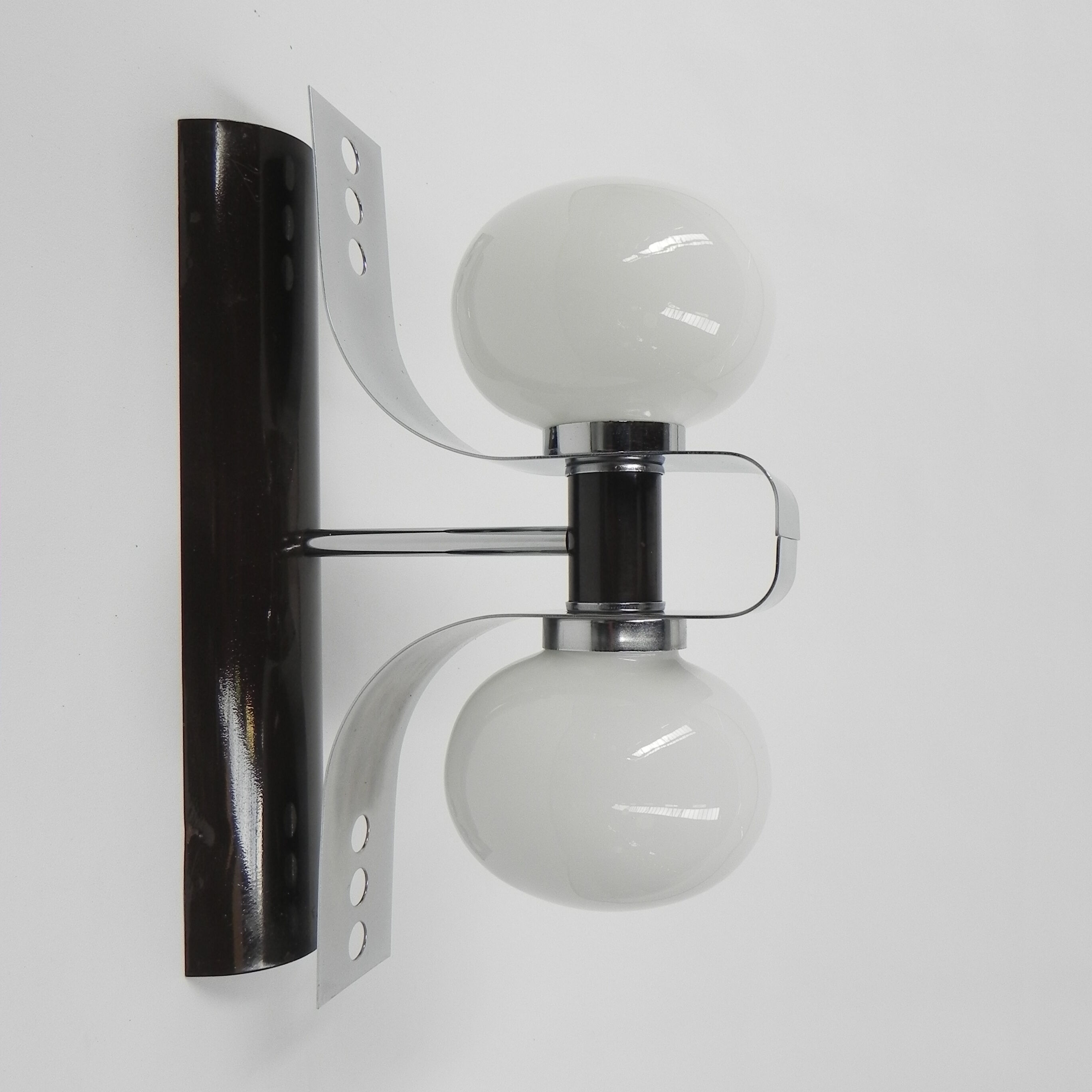 Space age wall lamp with 2 glass balls