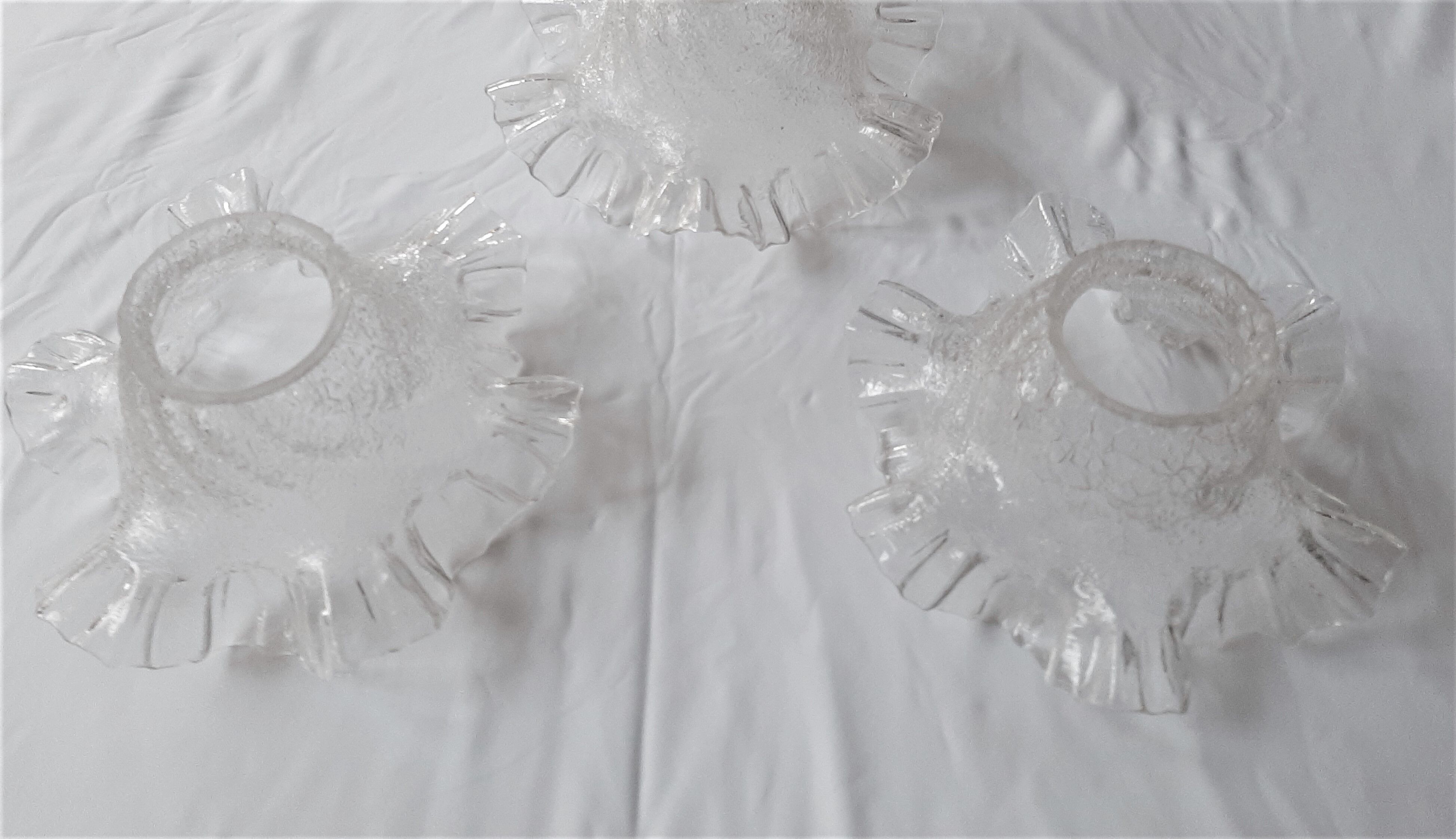 Lot of 5 old days offal in blown and cracked glass