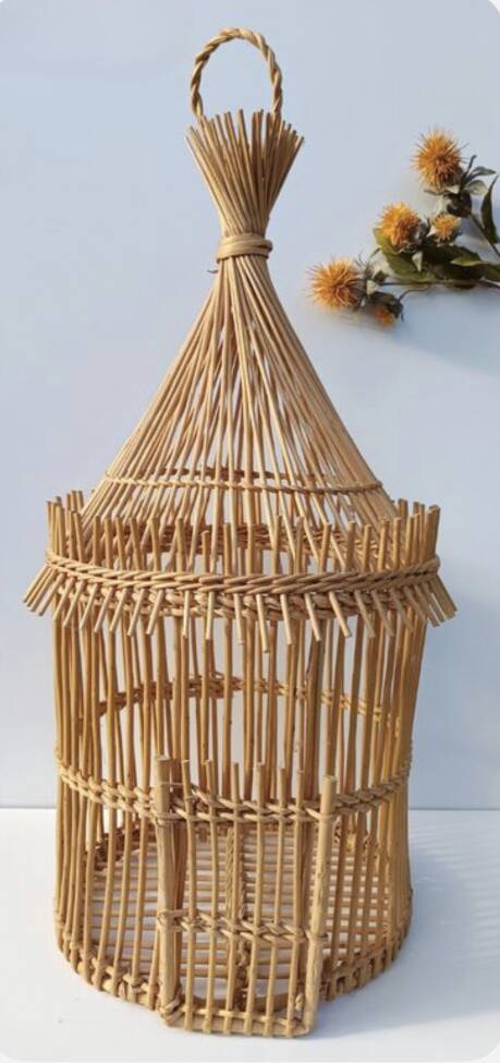 Vintage rattan cage