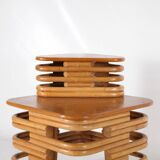 Rattan side table