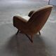 Fauteuil oeuf EGG des années 50-60 en velours marron