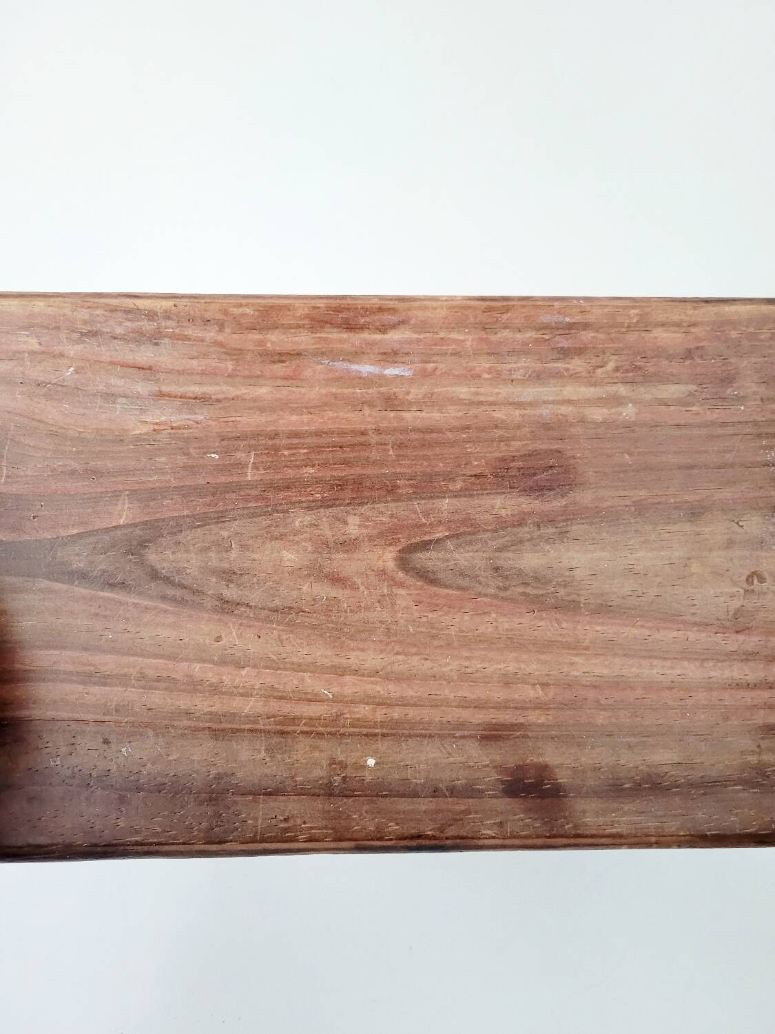 Old small solid wood milking stool