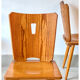 Vintage brutalist pine chairs