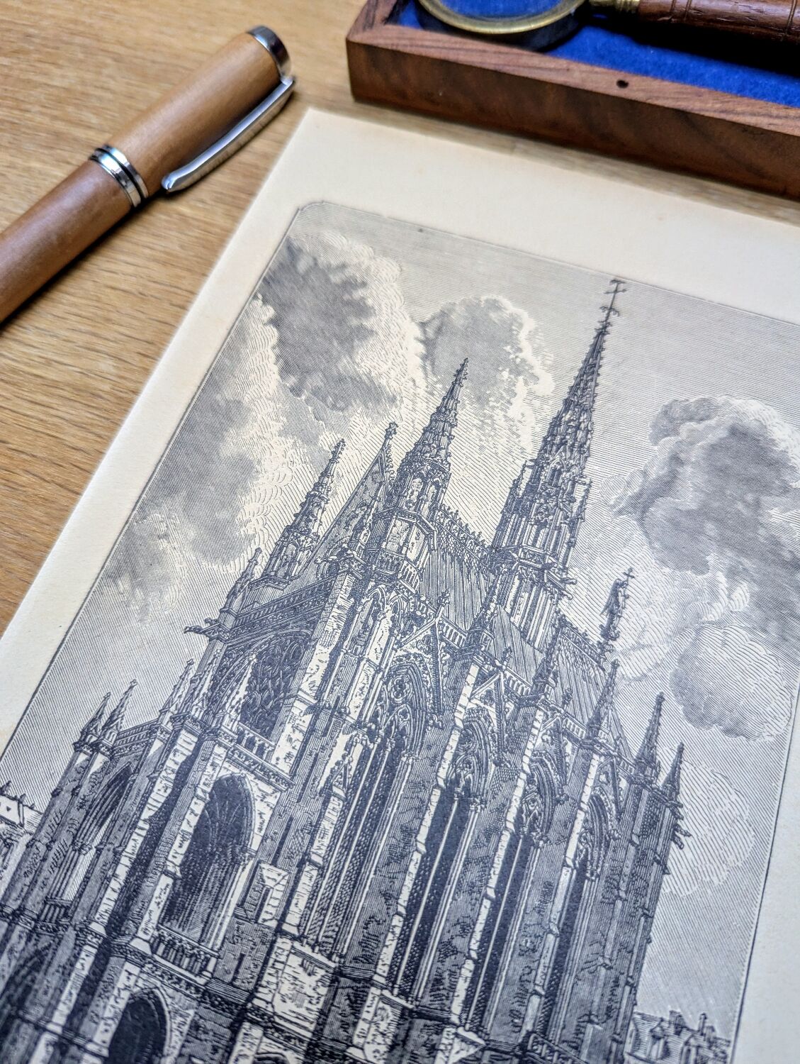 The Sainte-Chapelle, Paris, vintage engraving 1906. Authentic.