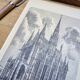 The Sainte-Chapelle, Paris, vintage engraving 1906. Authentic.