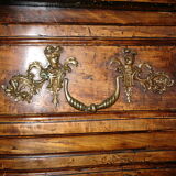 Commode XVIII 3 tiroirs poignés en bronze d'origine