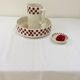 Old white tablecloth square damask cotton