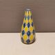 Italian vase with Harlequin pattern in beautiful yellow/blue