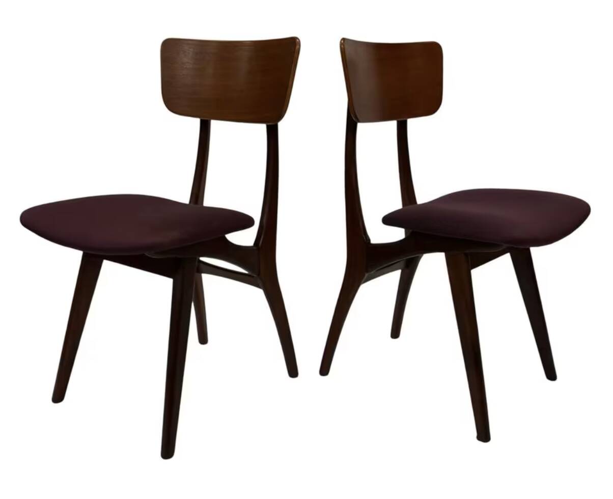Vintage dining room chairs teak Topform design 60s Louis van Teeffelen