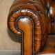 Chesterfield leather sofa, Art Deco style, fully restored.