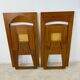 2 old folding chairs in wood and leather, postmodern design from the 80s vintage