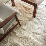 Beni ouarain white carpet, hollowed patterns 223x143cm