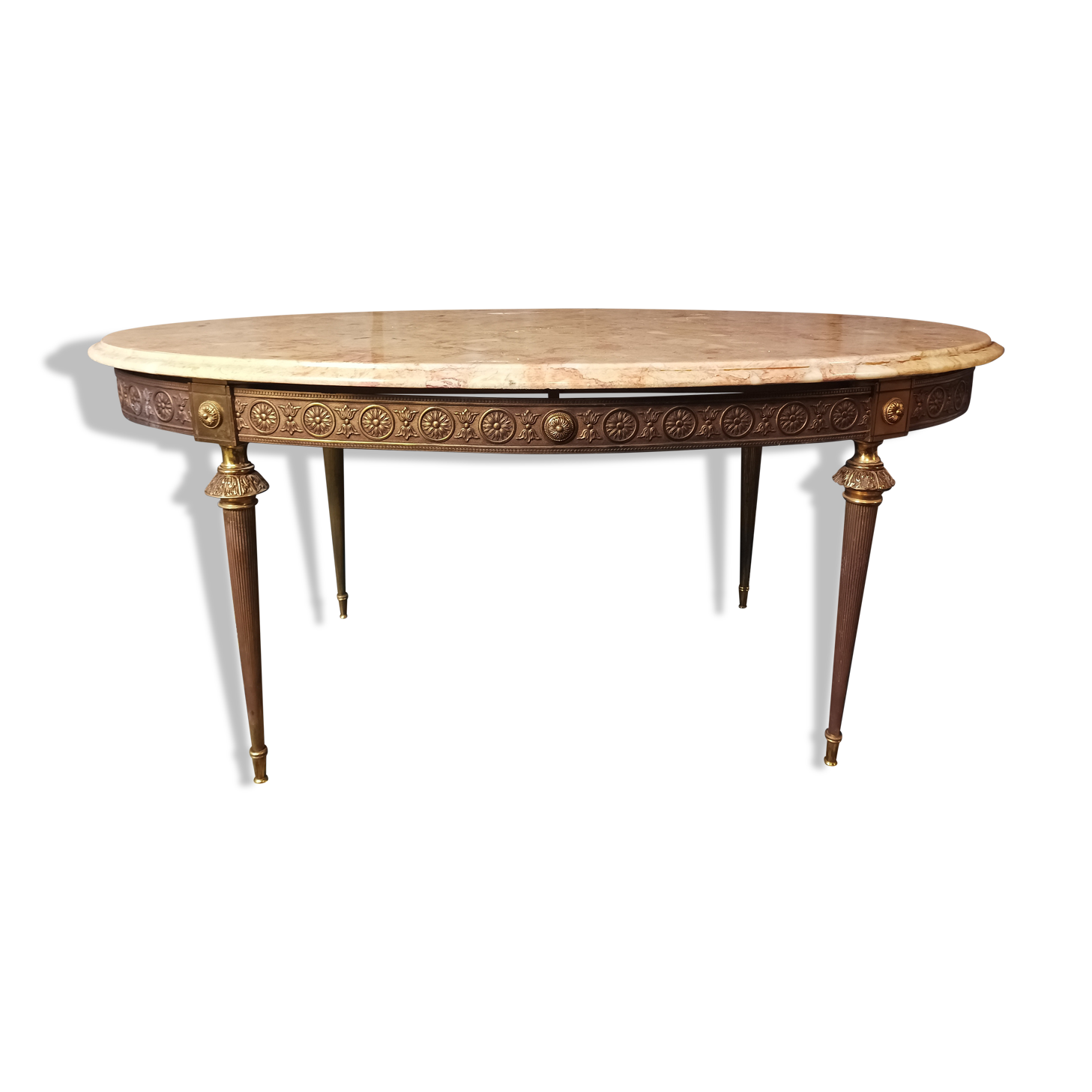 Coffee table in brass and marble 1960