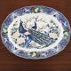 Antique Large Oval Serving Dish - Peacock Decor